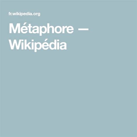 Métaphore — Wikipédia